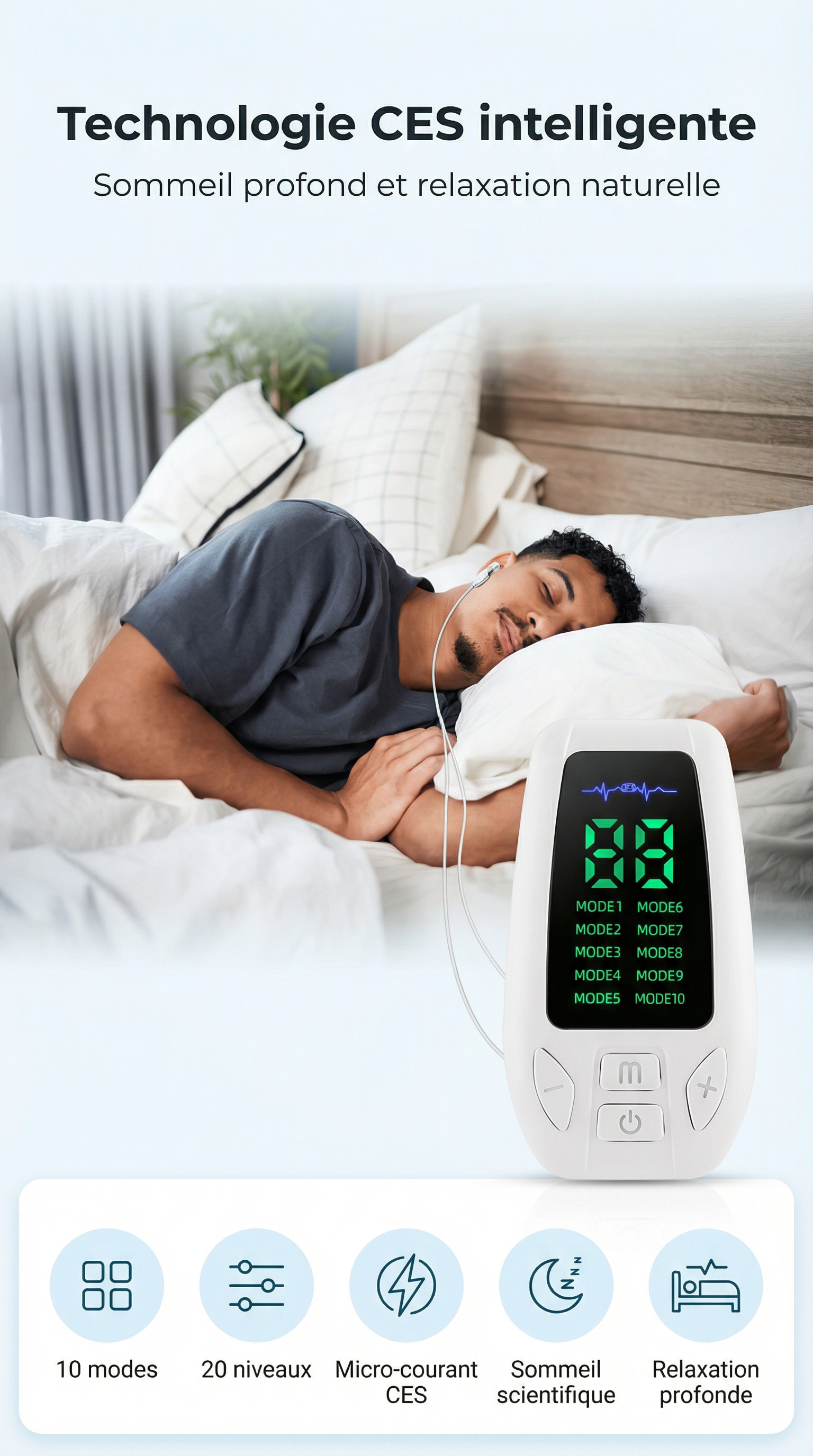 Appareil d’aide au sommeil CES  Relaxation profonde